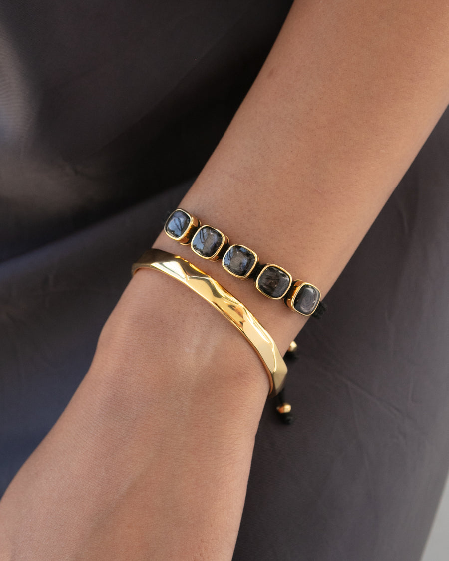 Small Wavy Cuff Bracelet - Gold