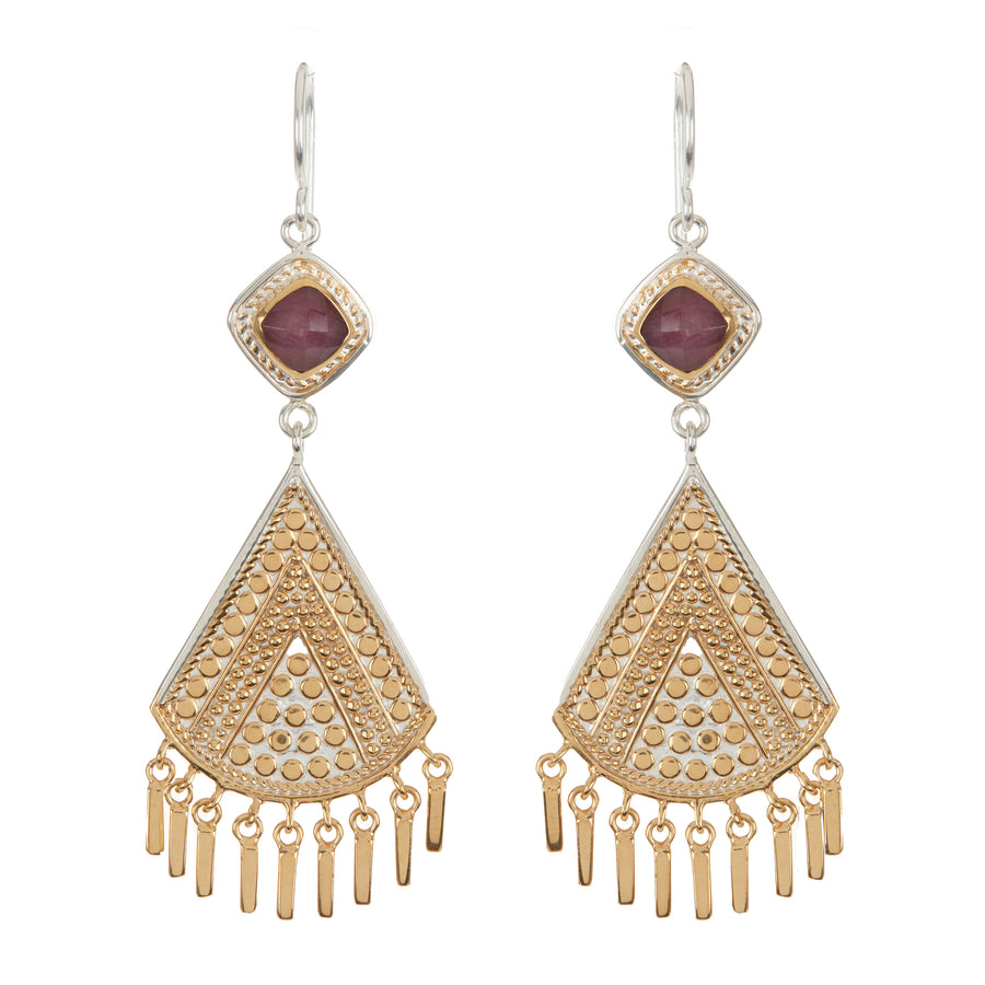 Ruby Double Drop Fringe Earrings