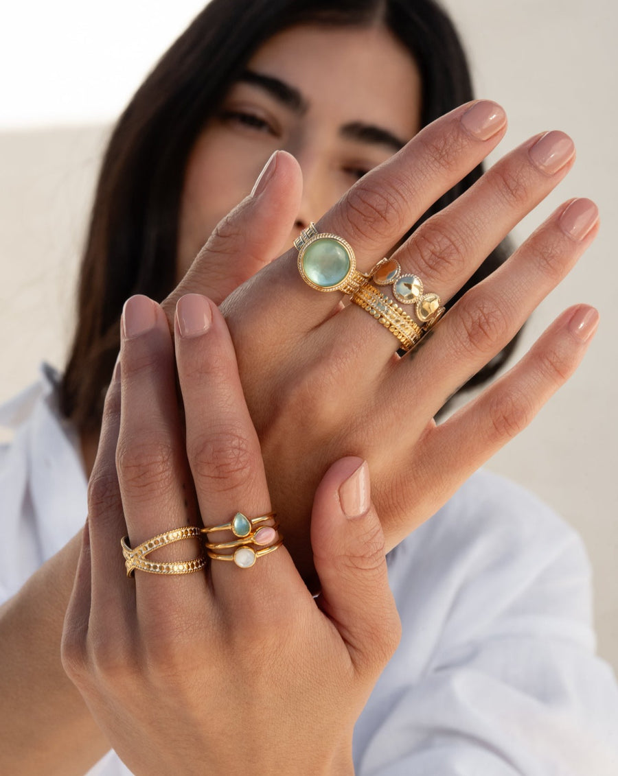 Oasis Multi-Stone Stacking Ring Set