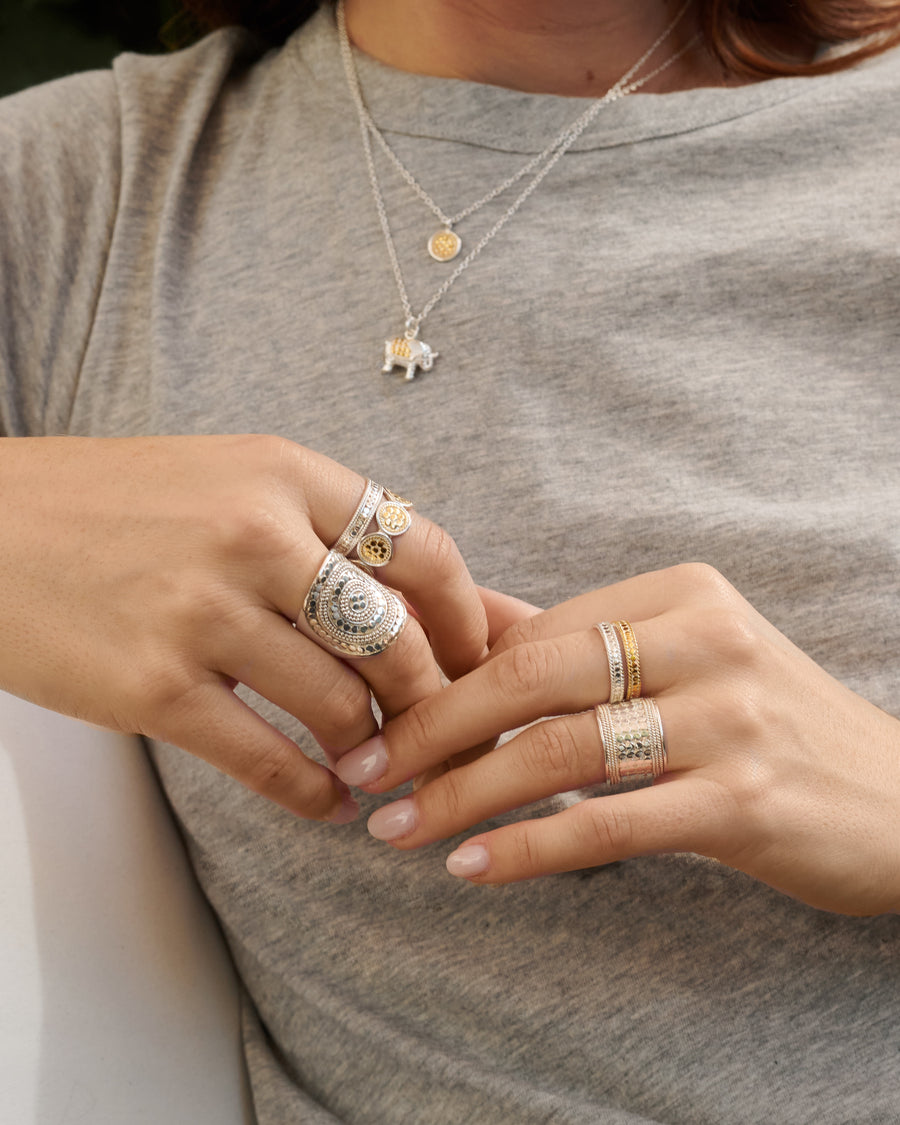 Classic Double Dotted Band Ring