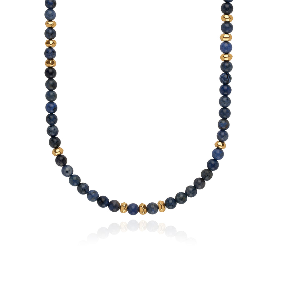 Long Medium Dumortierite Beaded Necklace