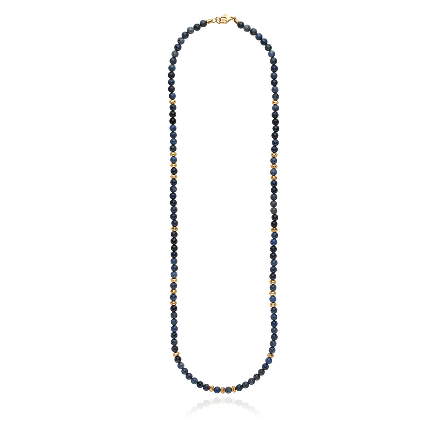 Long Medium Dumortierite Beaded Necklace