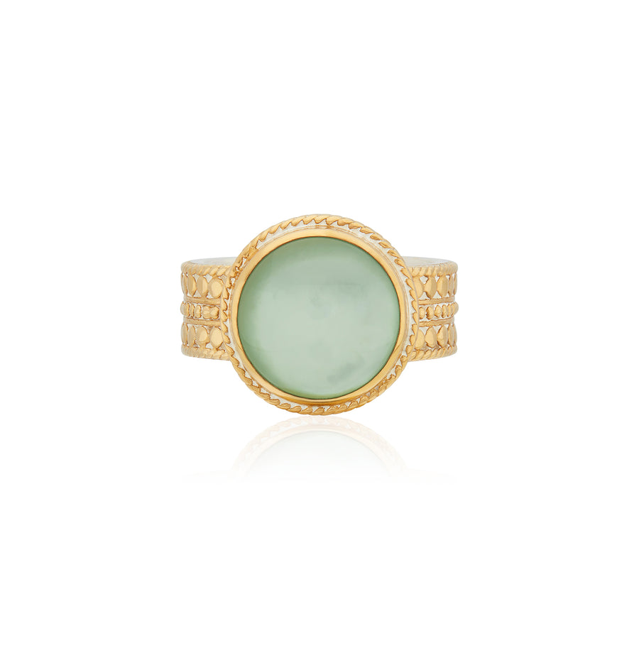 Green Quartz Cocktail Ring - Gold