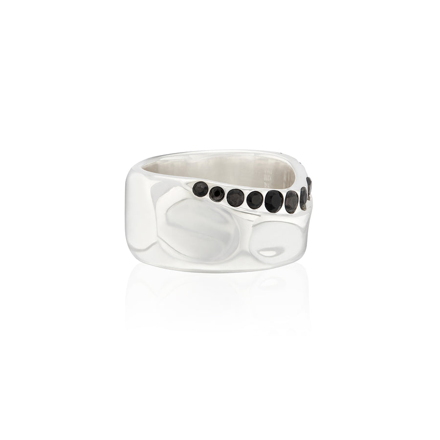 Hypersthene Pavé Rim Ring - Silver