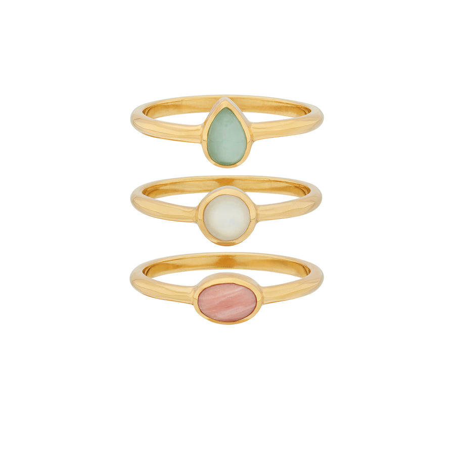 Oasis Multi-Stone Stacking Ring Set