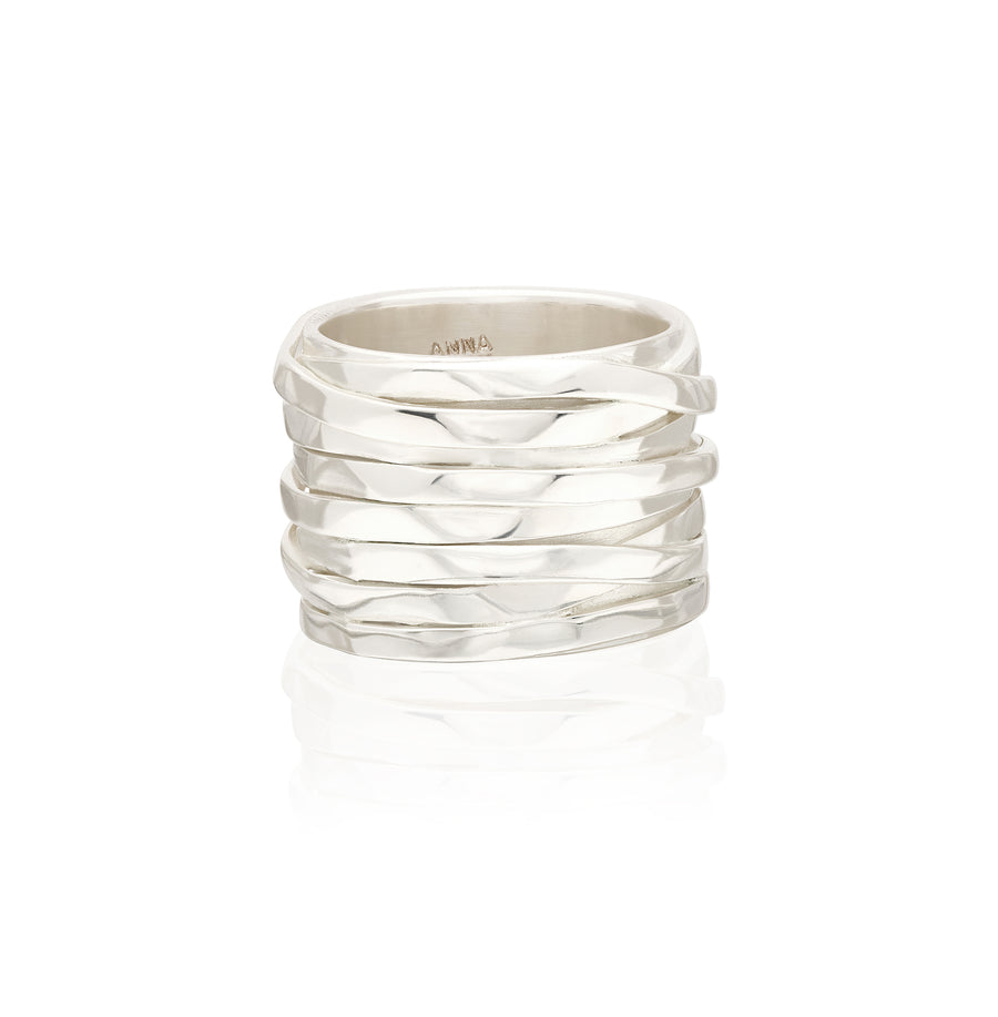 Wavy Twist Band Ring - Silver