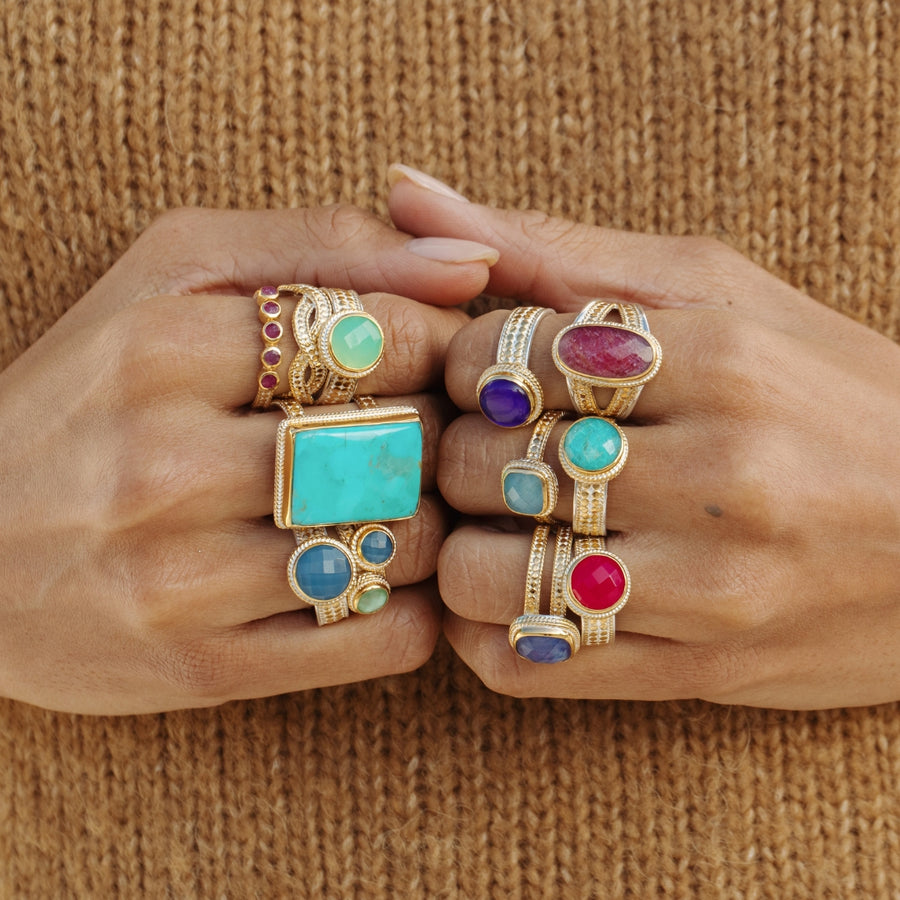 Blue Quartz Cocktail Ring