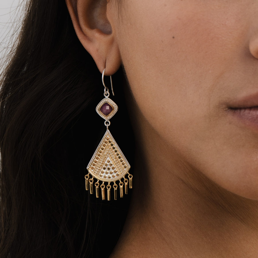 Ruby Double Drop Fringe Earrings