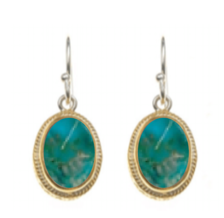 Chrysocolla Oval Drop Earrings