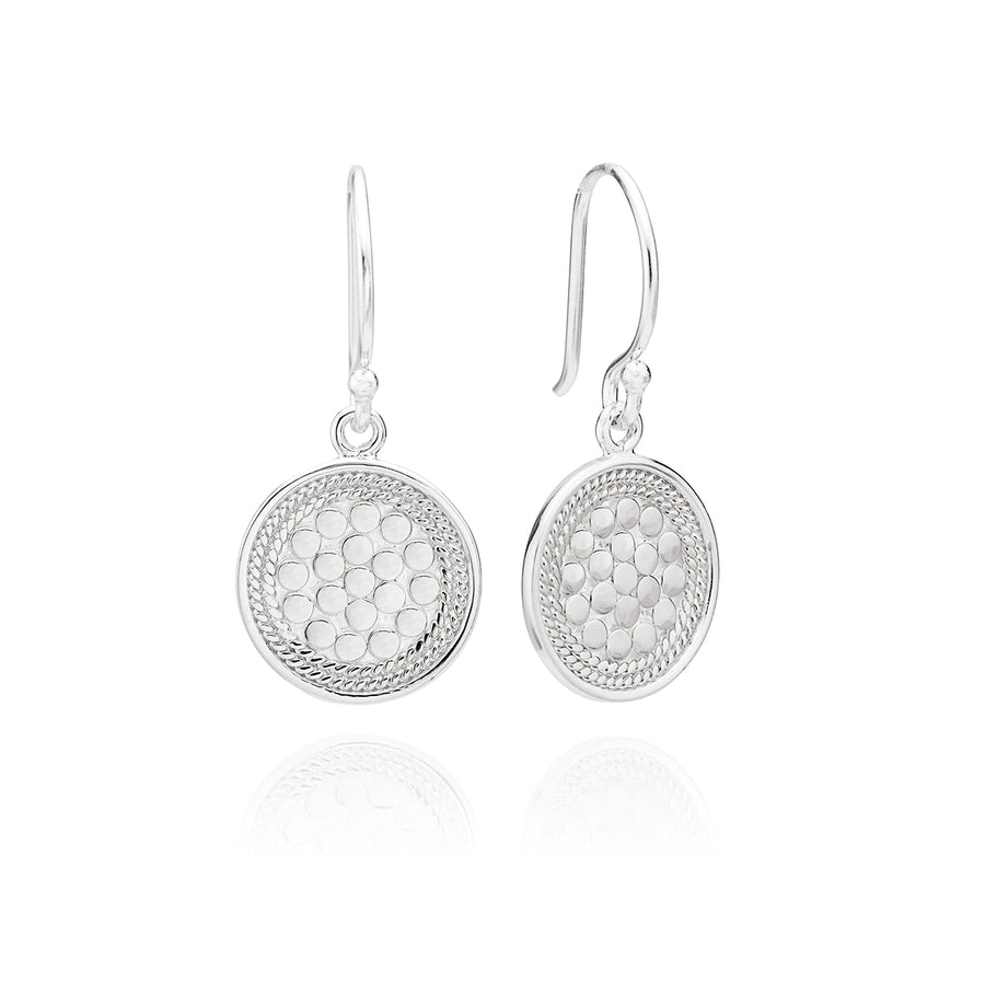 Classic Circle Drop Earrings - Silver