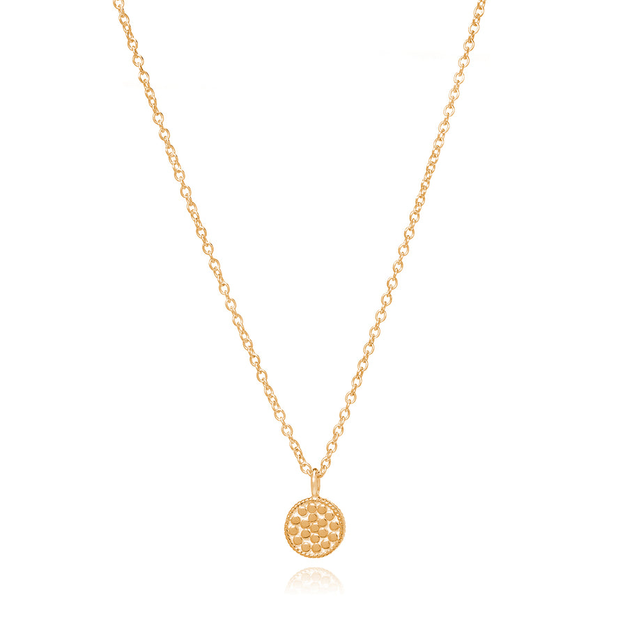 Engravable Mini Circle Necklace - Gold