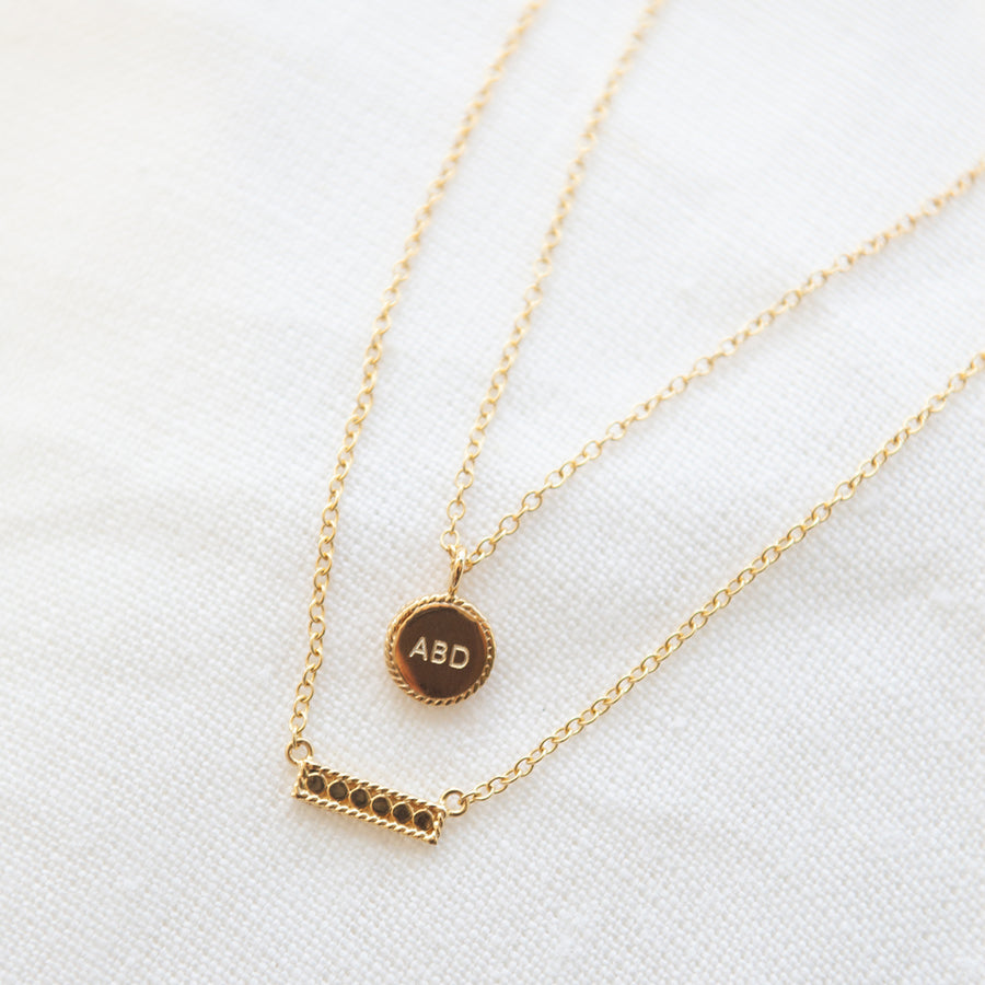 Engravable Mini Circle Necklace - Gold