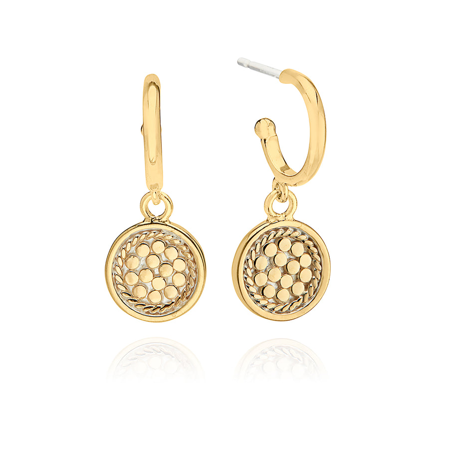 Classic Drop Disc Earrings - Gold