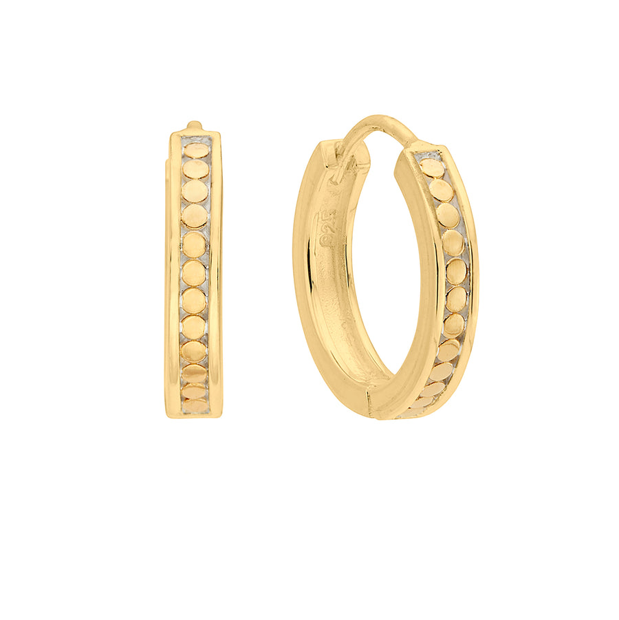 Classic Small Hinge Reversible Hoop Earrings - Gold