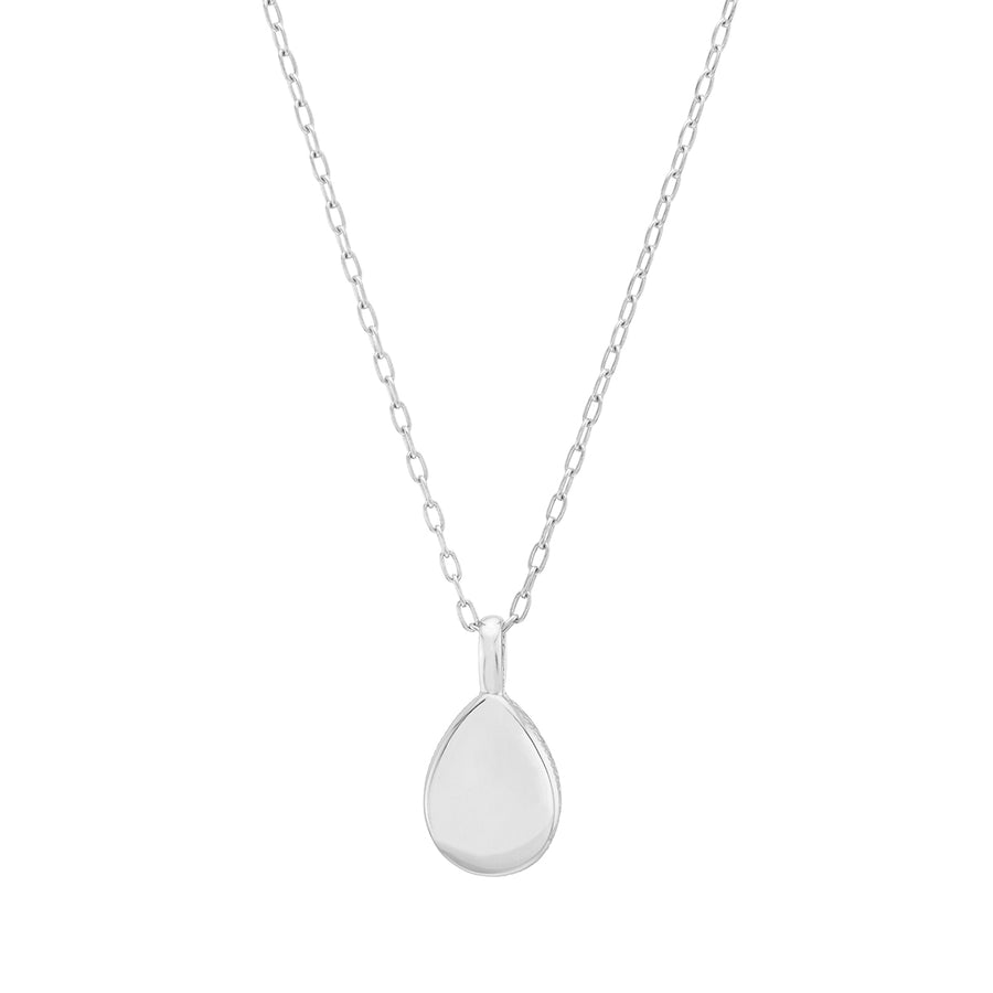 Medium Amazonite Drop Pendant Necklace - Silver