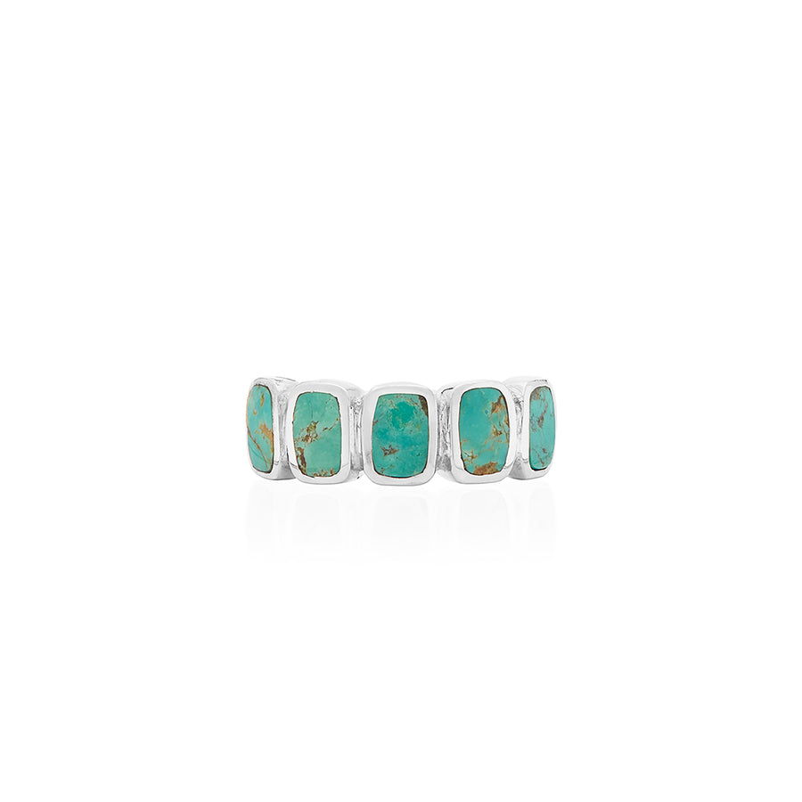 Turquoise Multi-Cushion Ring - Silver