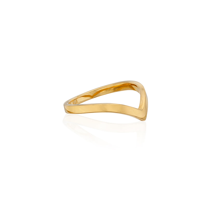 Small V Stacking Ring - Gold