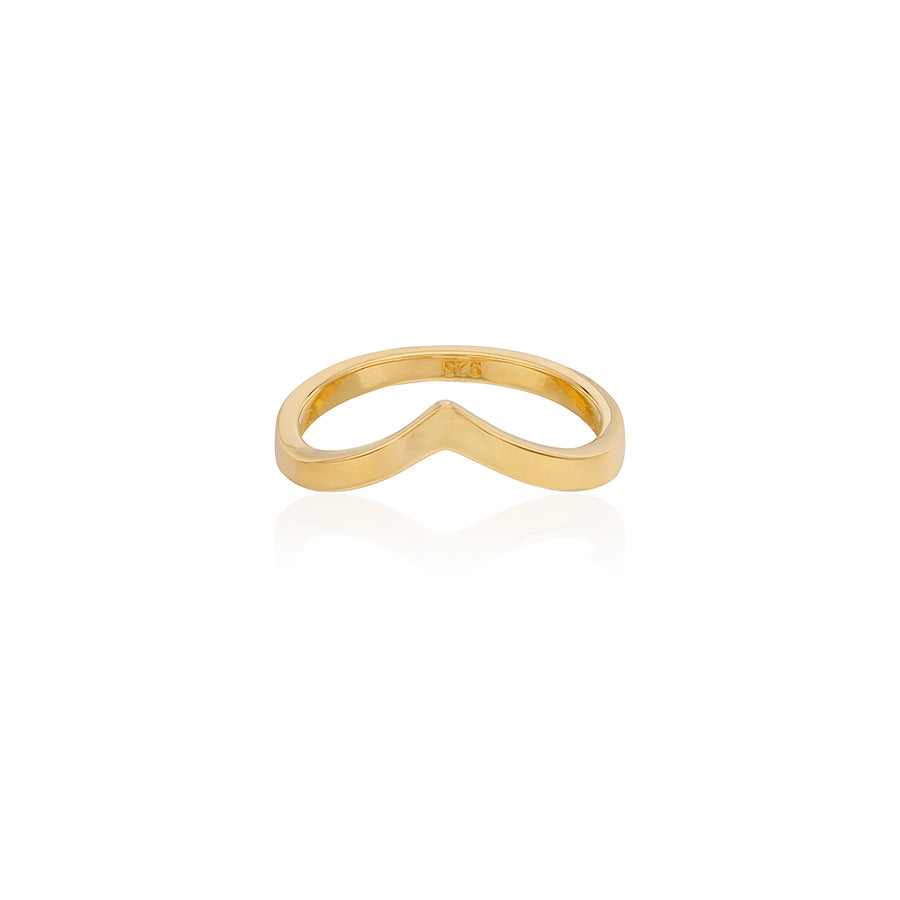 Small V Stacking Ring - Gold