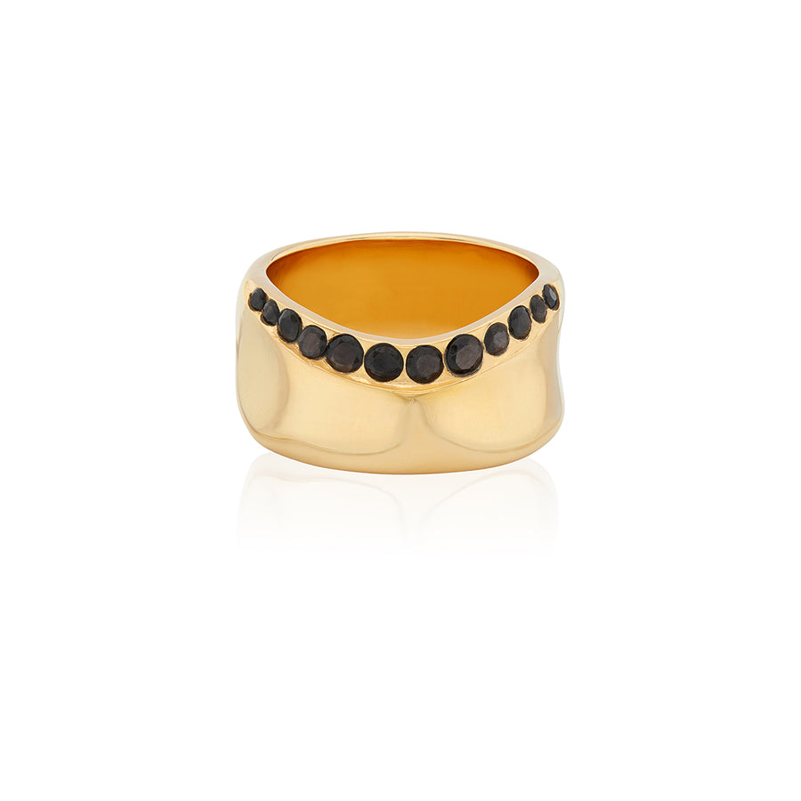 Hypersthene Pavé Rim Ring - Gold