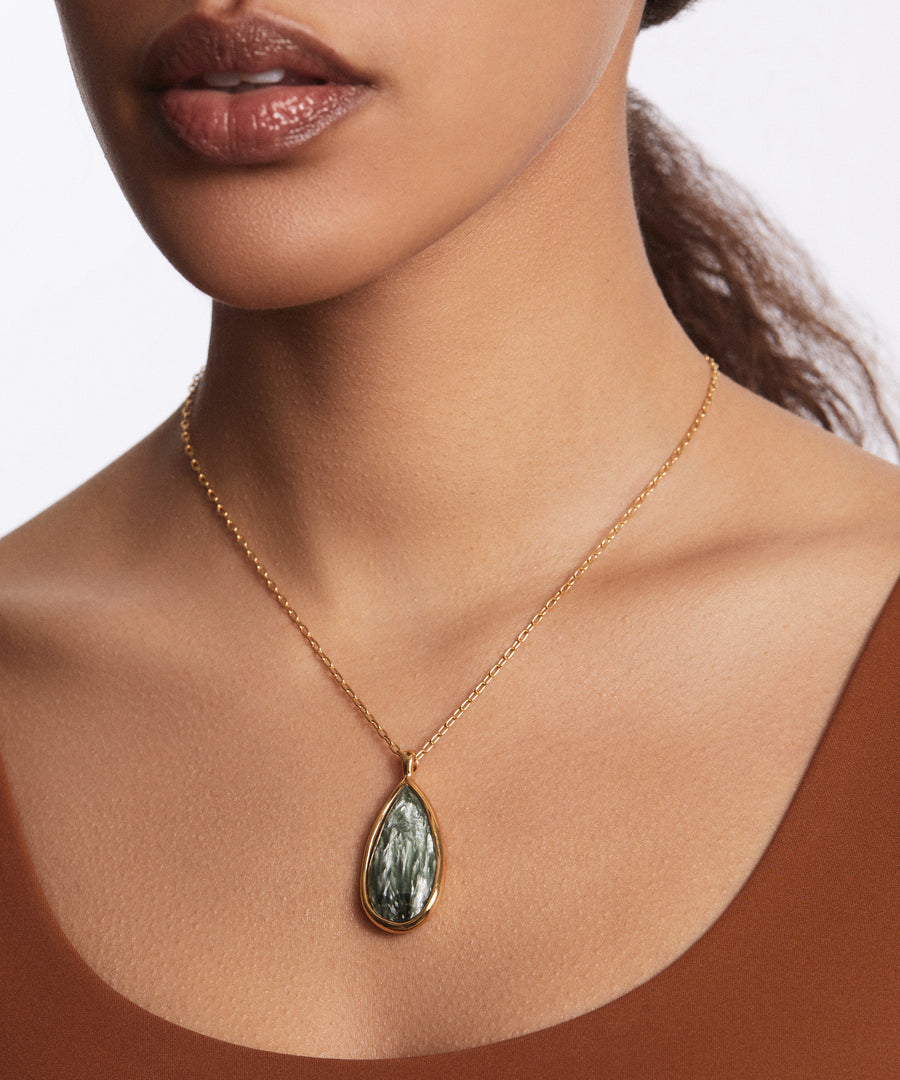 Seraphinite Teardrop Necklace