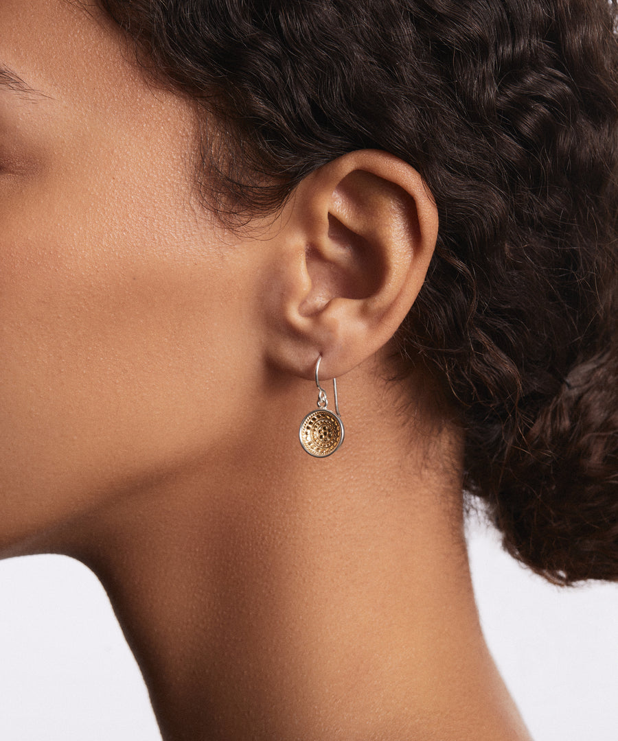 Classic Dish Drop Earrings - Gold