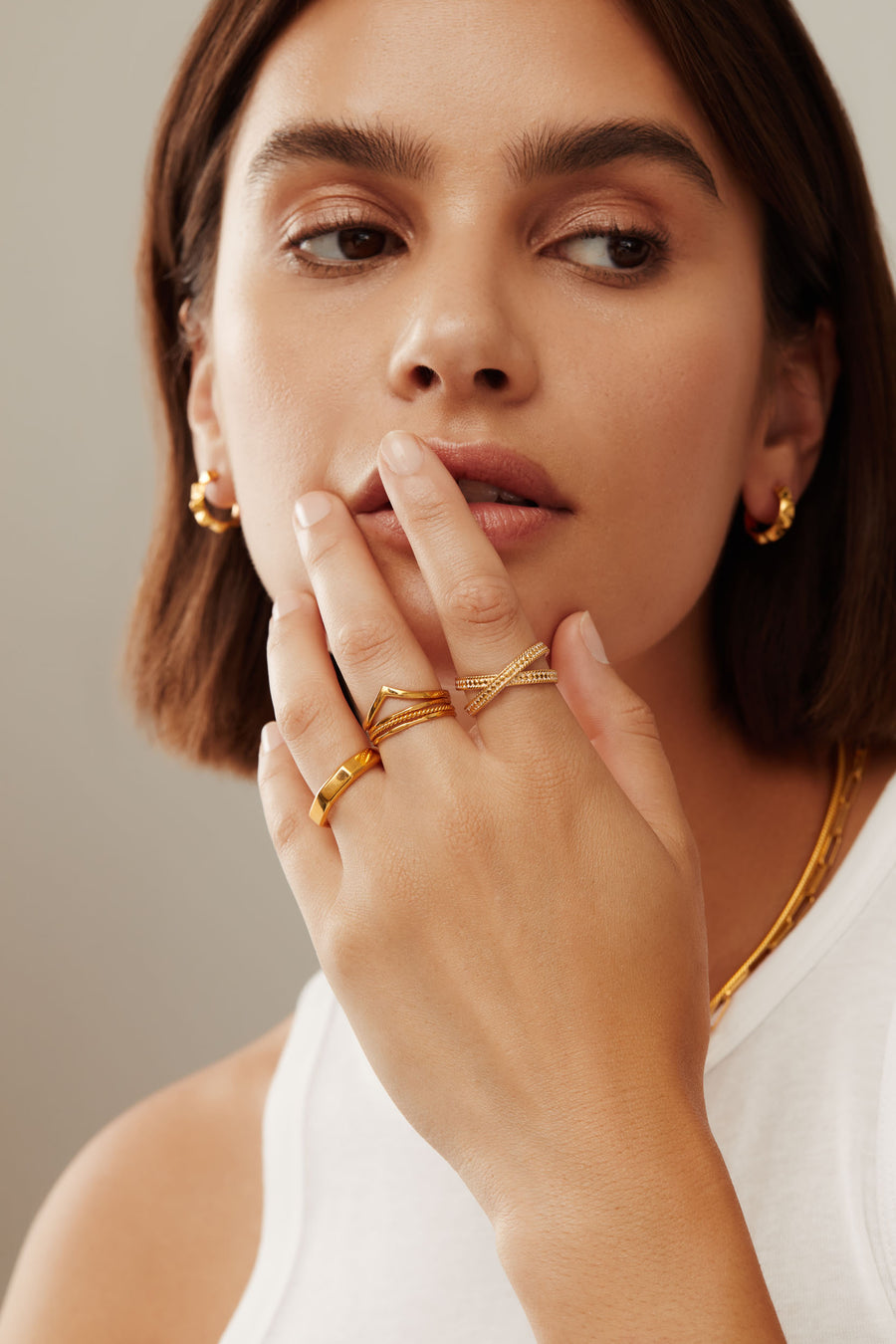 Dainty Stacking Ring Set - Gold