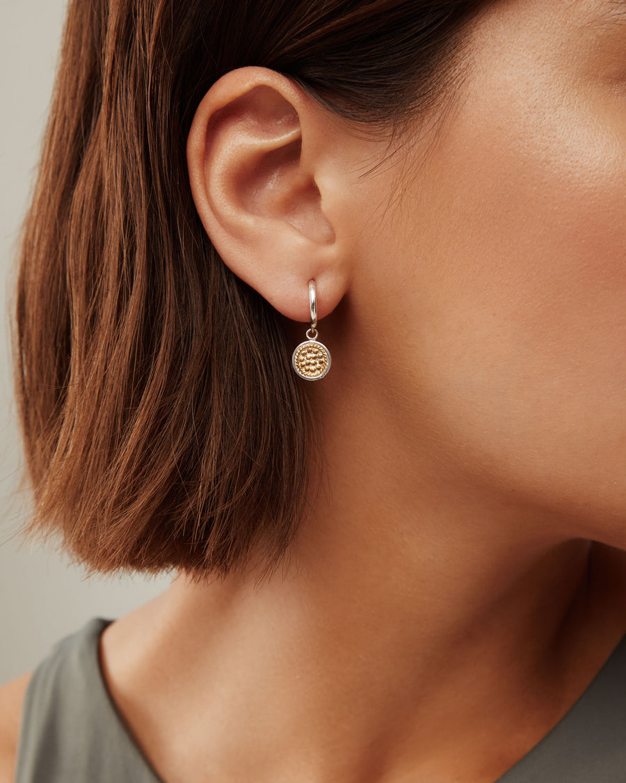 Classic Drop Disc Earrings - Gold